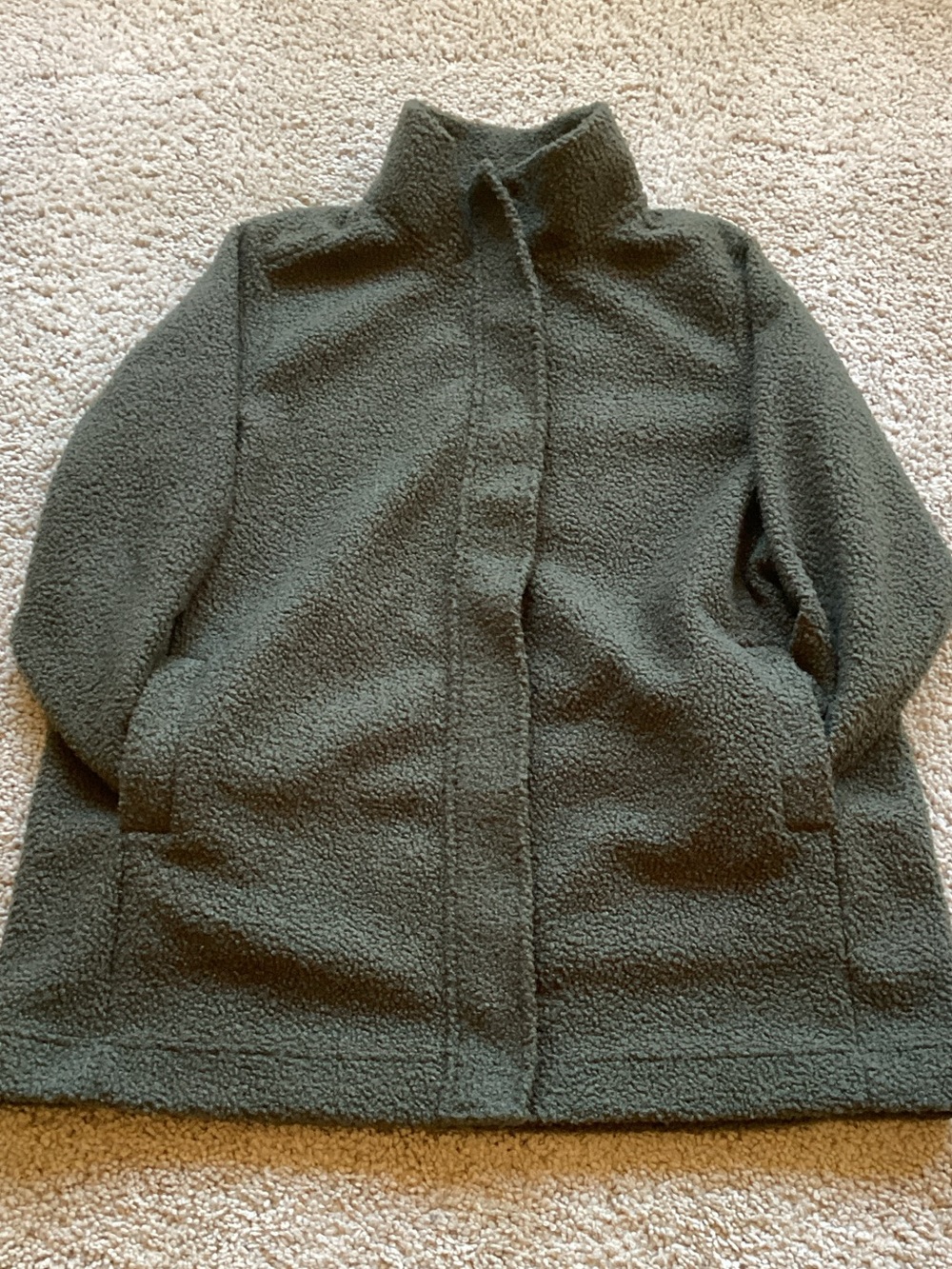 Cozy Women's Olive Green Sherpa Jacket